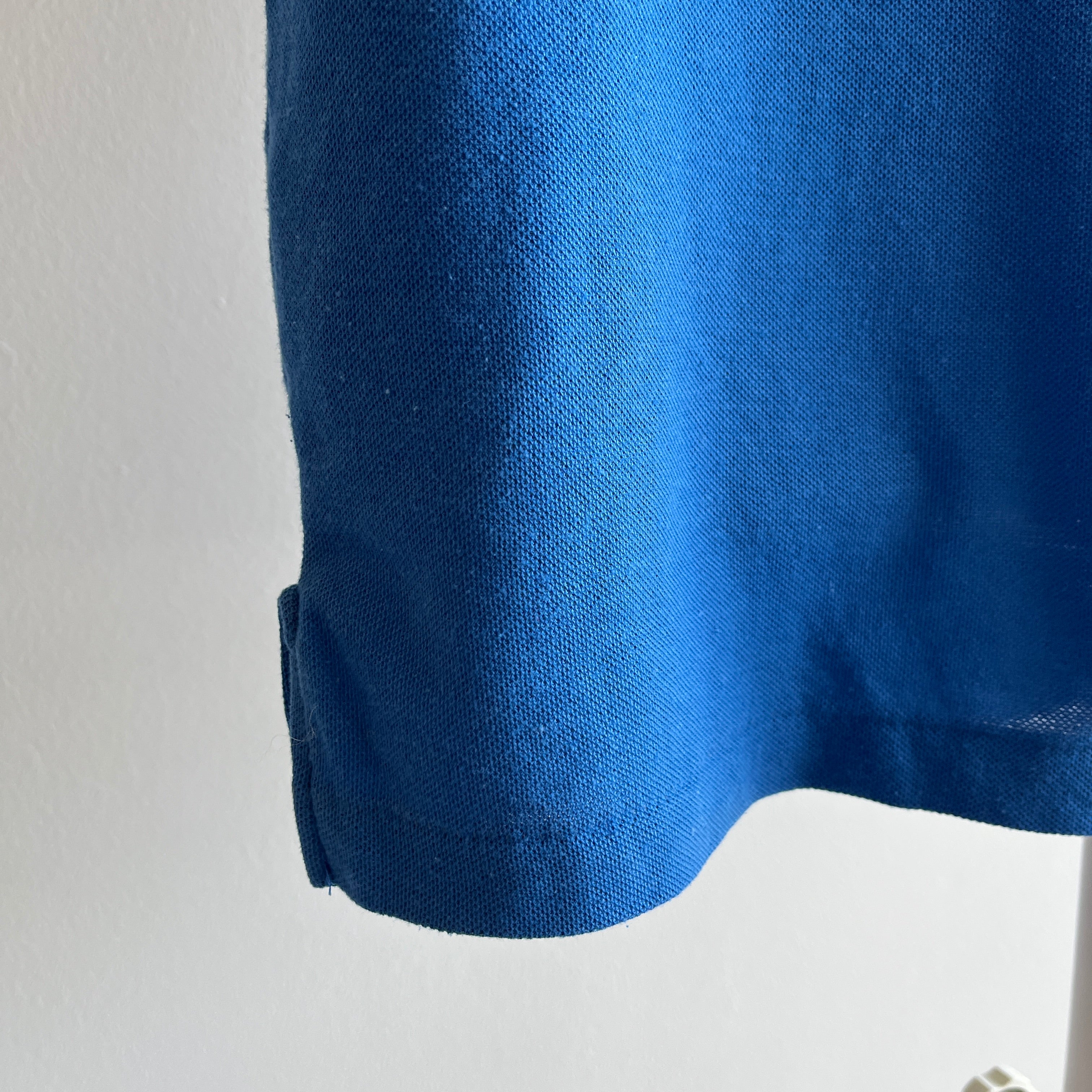 1980s Le Tigre Bright Blue Polo T-Shirt - USA MADE