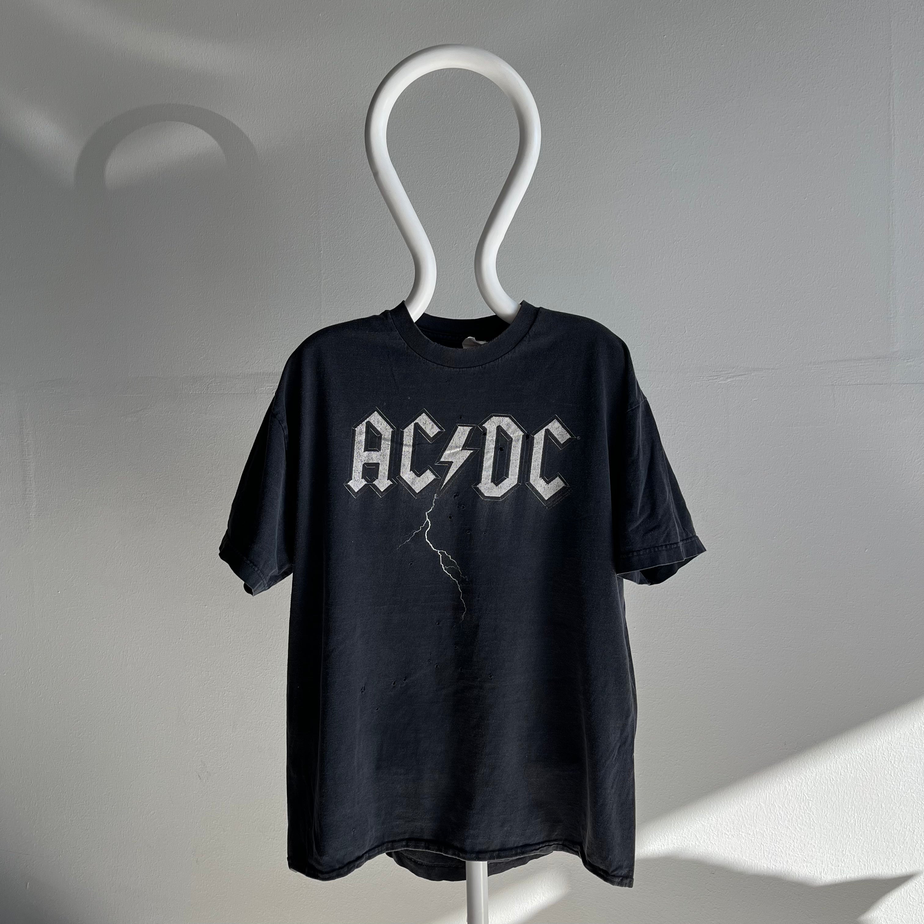 T-shirt en coton ACDC délavé et battu 2004