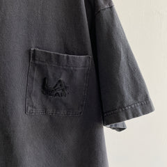 1990s OSFMany LA GEAR Black Pocket T-Shirt - Who Remembers?!
