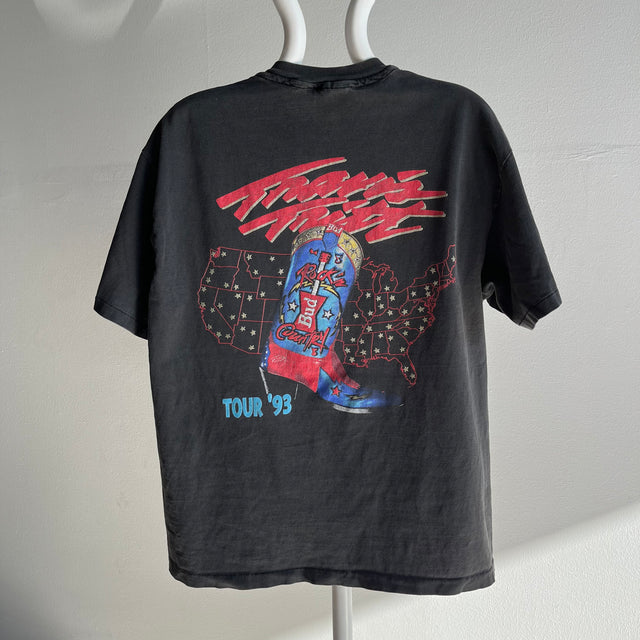 T-shirt Travis Tritt Tour 1993 - CETTE BOTTE DE COWBOY SUR LE CÔTÉ B !