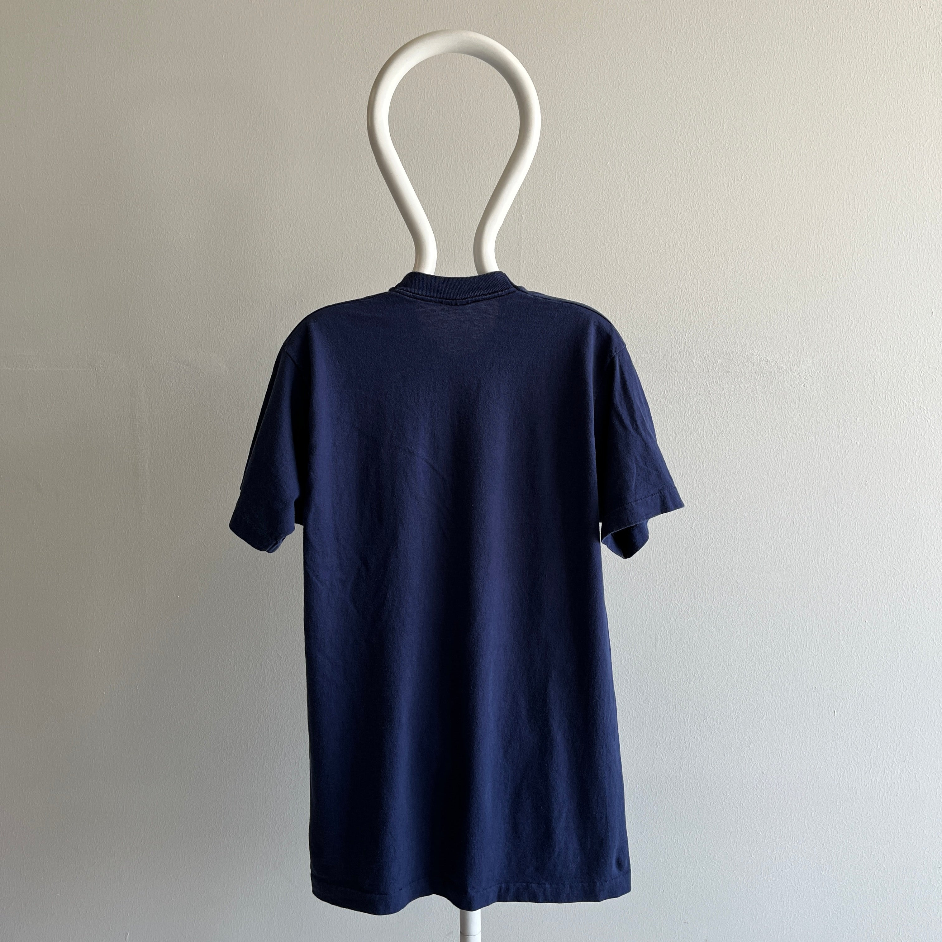 1990s Blank Navy Pocket T-Shirt by BVD