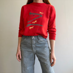 1980s Red Horsey Sweatshirt