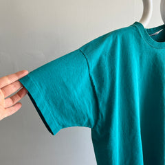 1980s Blank Teal FOTL Ladies Cotton T-Shirt