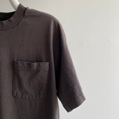 T-shirt de poche noir vierge en coton Springfoot des années 1980 - CLASSIQUE
