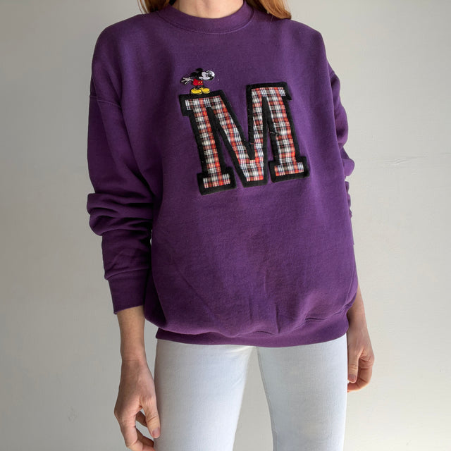 1990s Worn Mickey Embroidered Sweatshirt