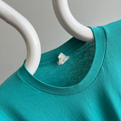 1980s Oversized Blank Teal Pocket T-Shirt (the brand!)