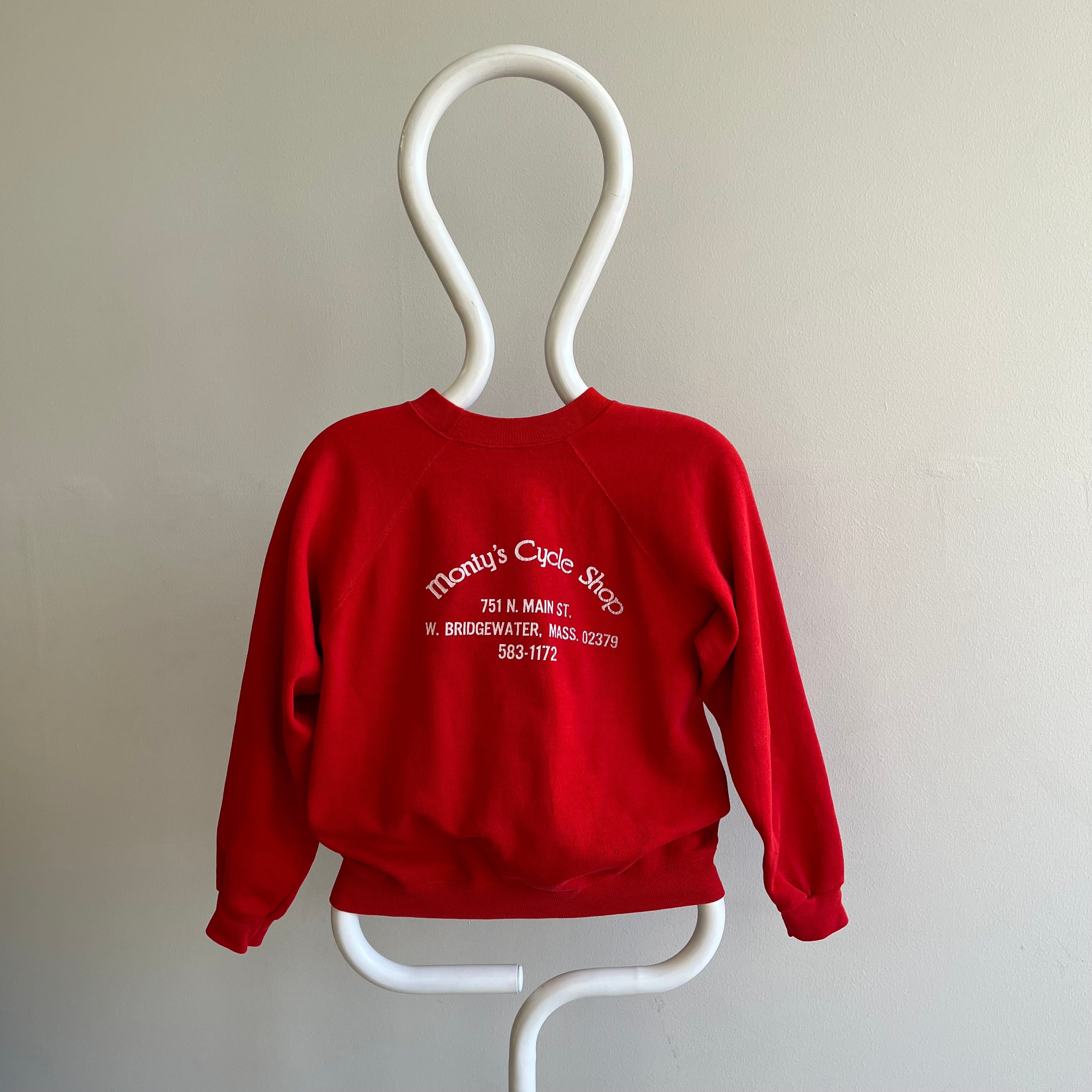 1980s Monty's Cycle Shop USA Made Harley Sweatshirt - Children's L/Adult XS