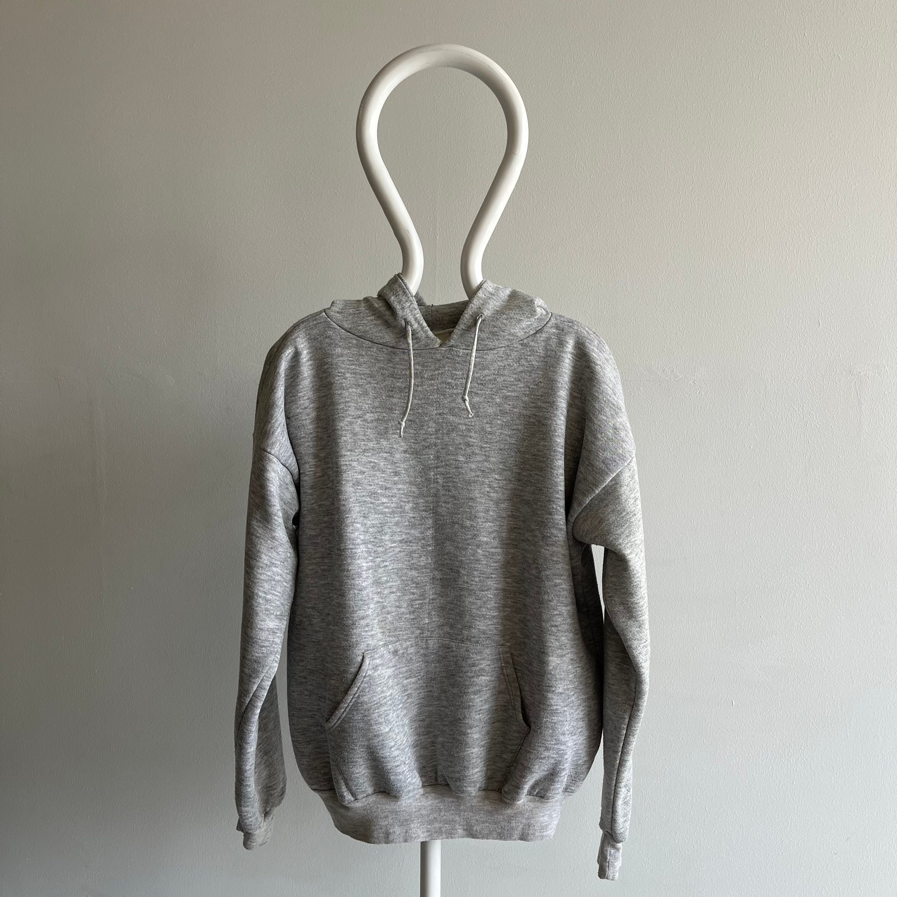 1980s Blank Gray Insulated Hoodie - WOW