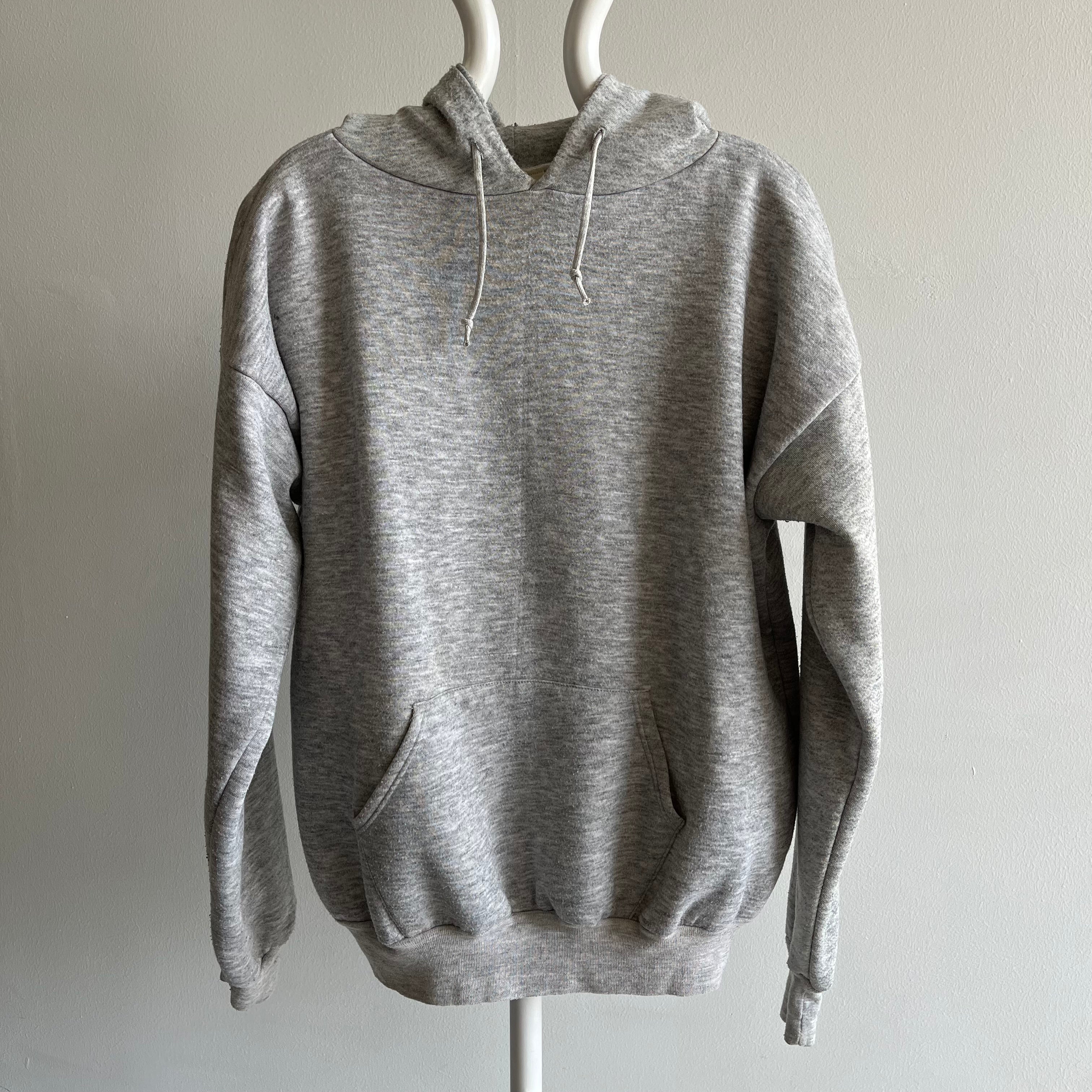 1980s Blank Gray Insulated Hoodie - WOW