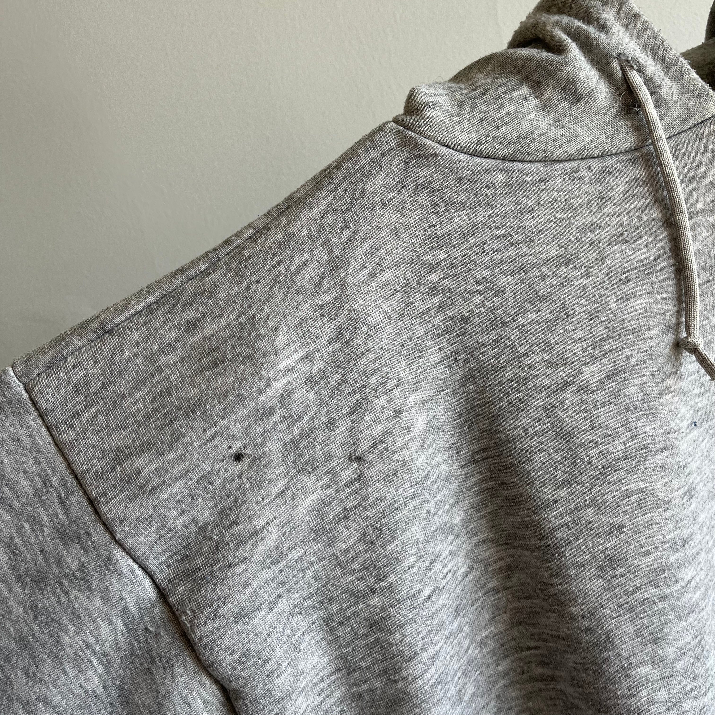 1980s Blank Gray Insulated Hoodie - WOW