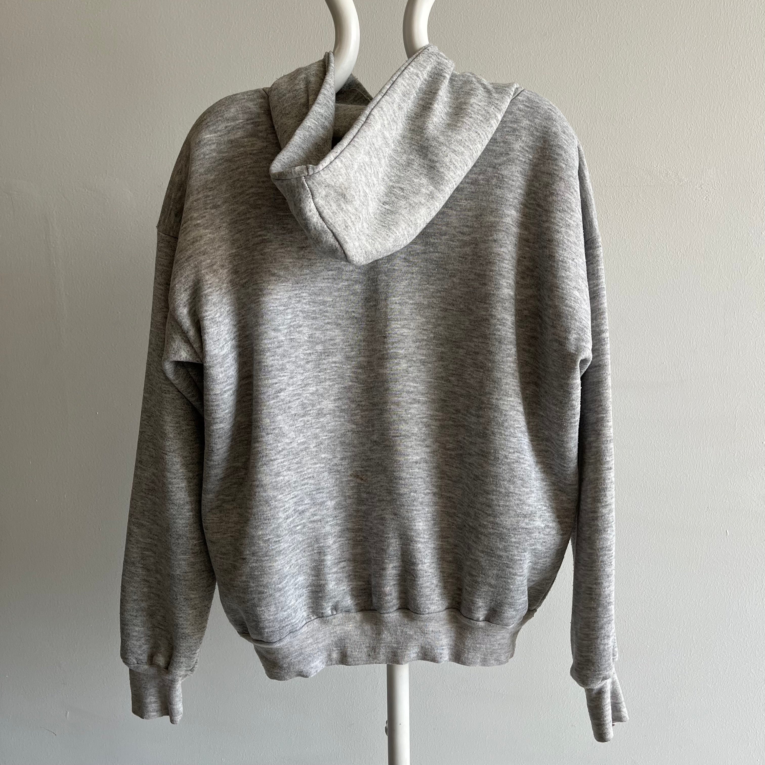 1980s Blank Gray Insulated Hoodie - WOW