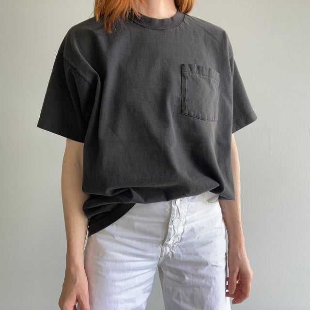 1990s BVD 100% Cotton Blank Black Pocket T-Shirt