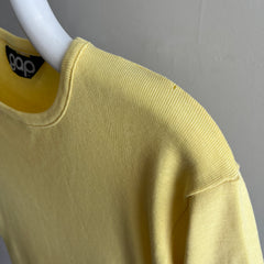 GG 1970s GAP USA Made Soft Yellow Knit Ring T-Shirt - Longer Cut
