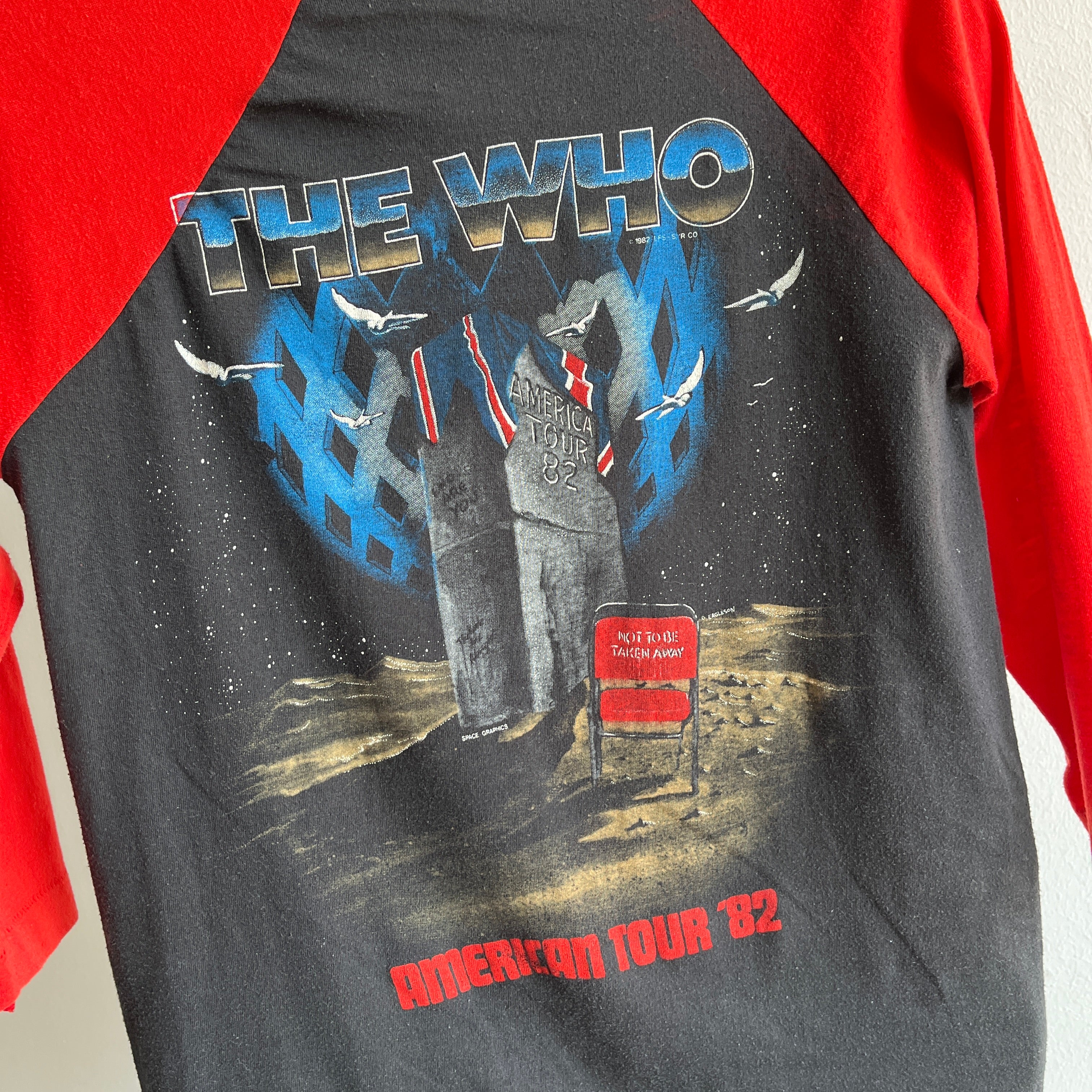 1982 The Who INSANE T-shirt de baseball avant et arrière - WOAH