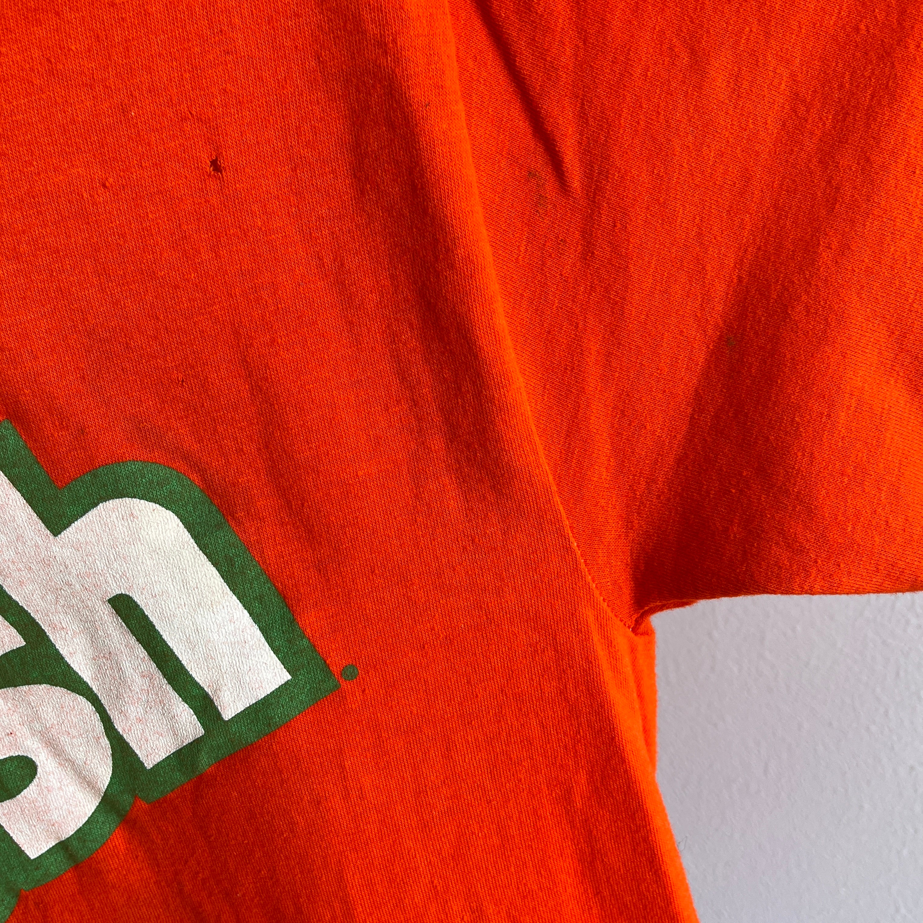 1970/80s Orange Crush T-Shirt by Velva Sheen - Stained