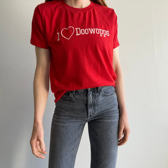 1980s I Love DooWopps "Herbie Mobus, DJ" on the Backside - T-Shirt