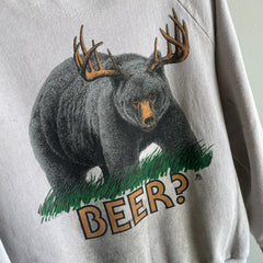 1985 Disgustingly Stained Beer Bear Sweatshirt - I'm talking next level staining