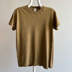 1980s Blank Army Brown Single Stitch T-Shirt