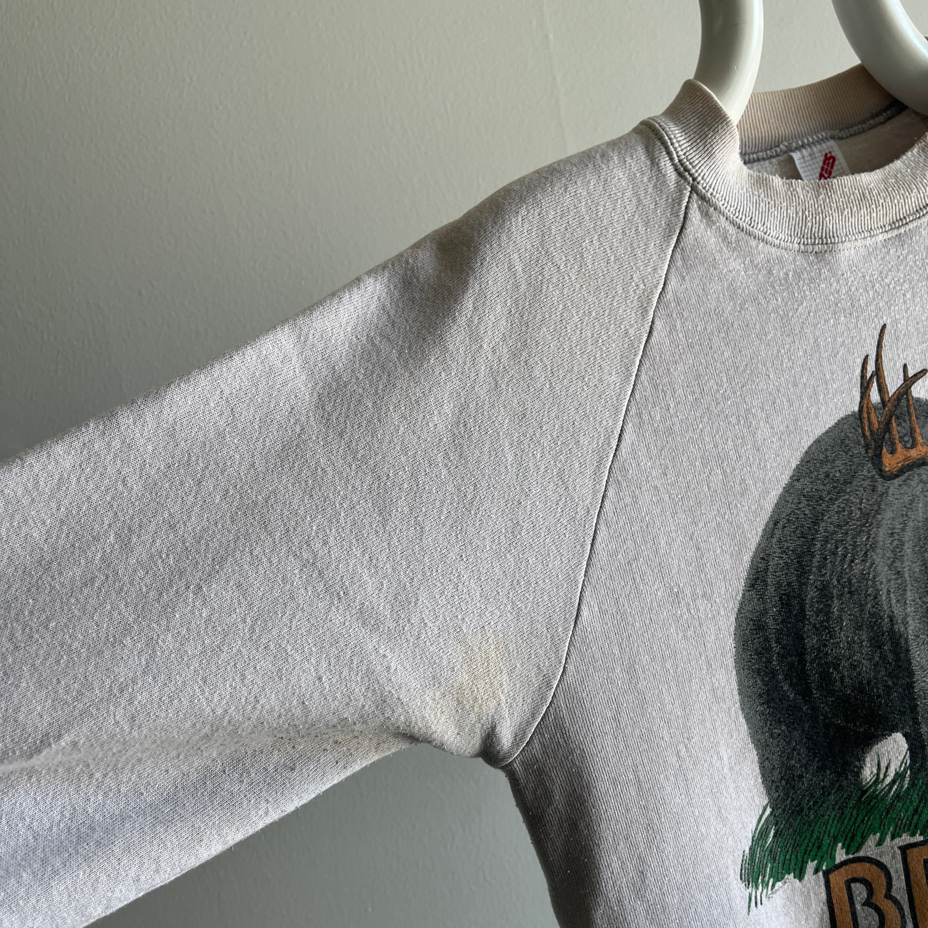 1985 Disgustingly Stained Beer Bear Sweatshirt - I'm talking next level staining