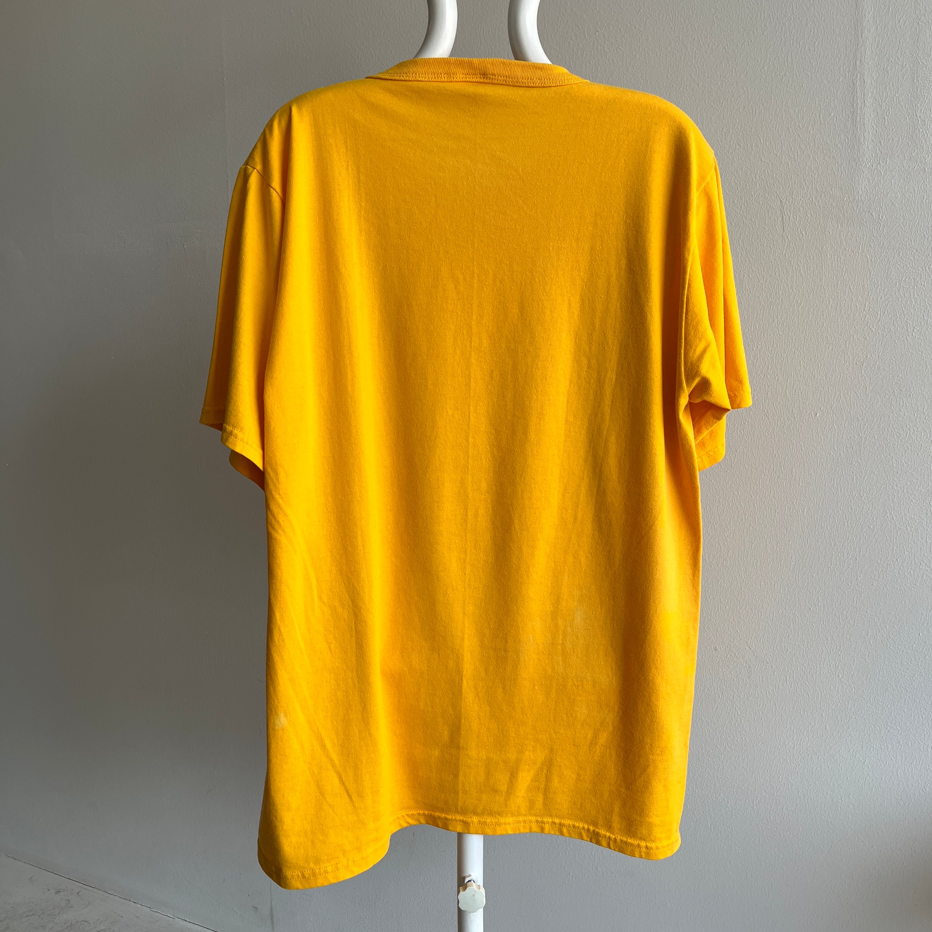 1980s Sunshine Yellow Russell Blank Henley T-Shirt