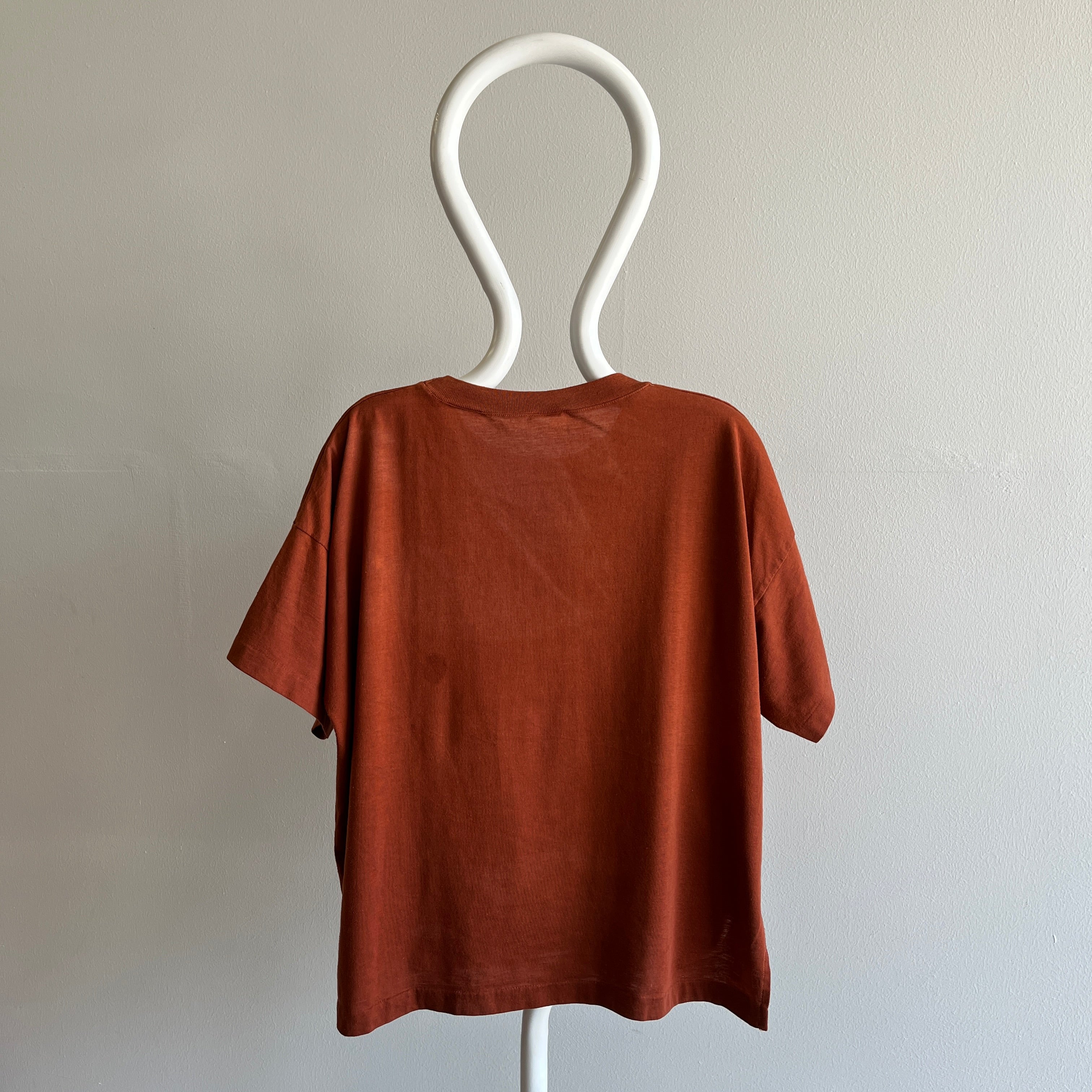 1980/90s Boxy Rusty Blank T-Shirt - Fabriqué au Canada