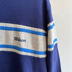 1990s Wilson Brand Colour Block Super Soft Henley Sweat à capuche