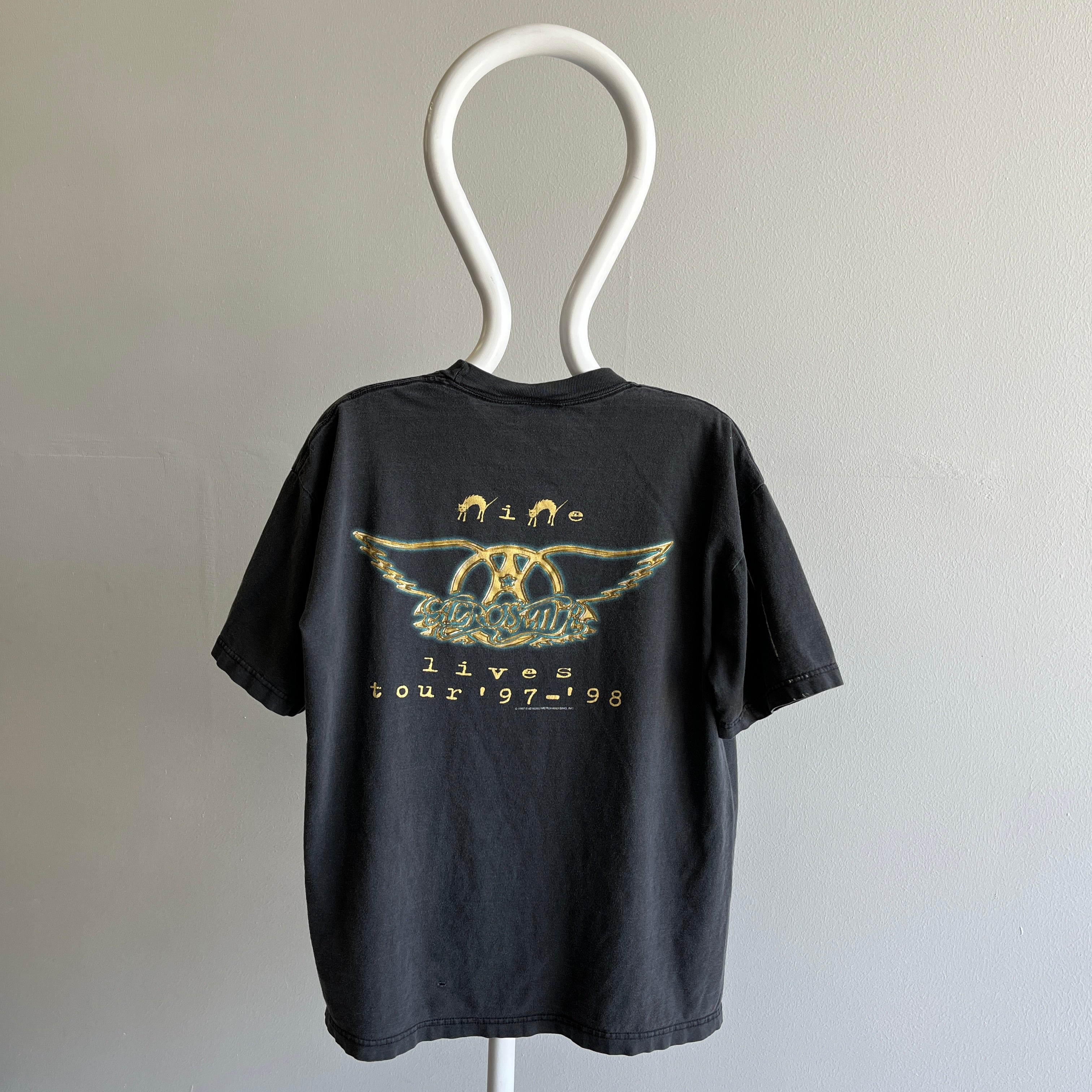 1997-98 Aerosmith World Tour Faded Painted Stained Band T-Shirt - EPIC!!