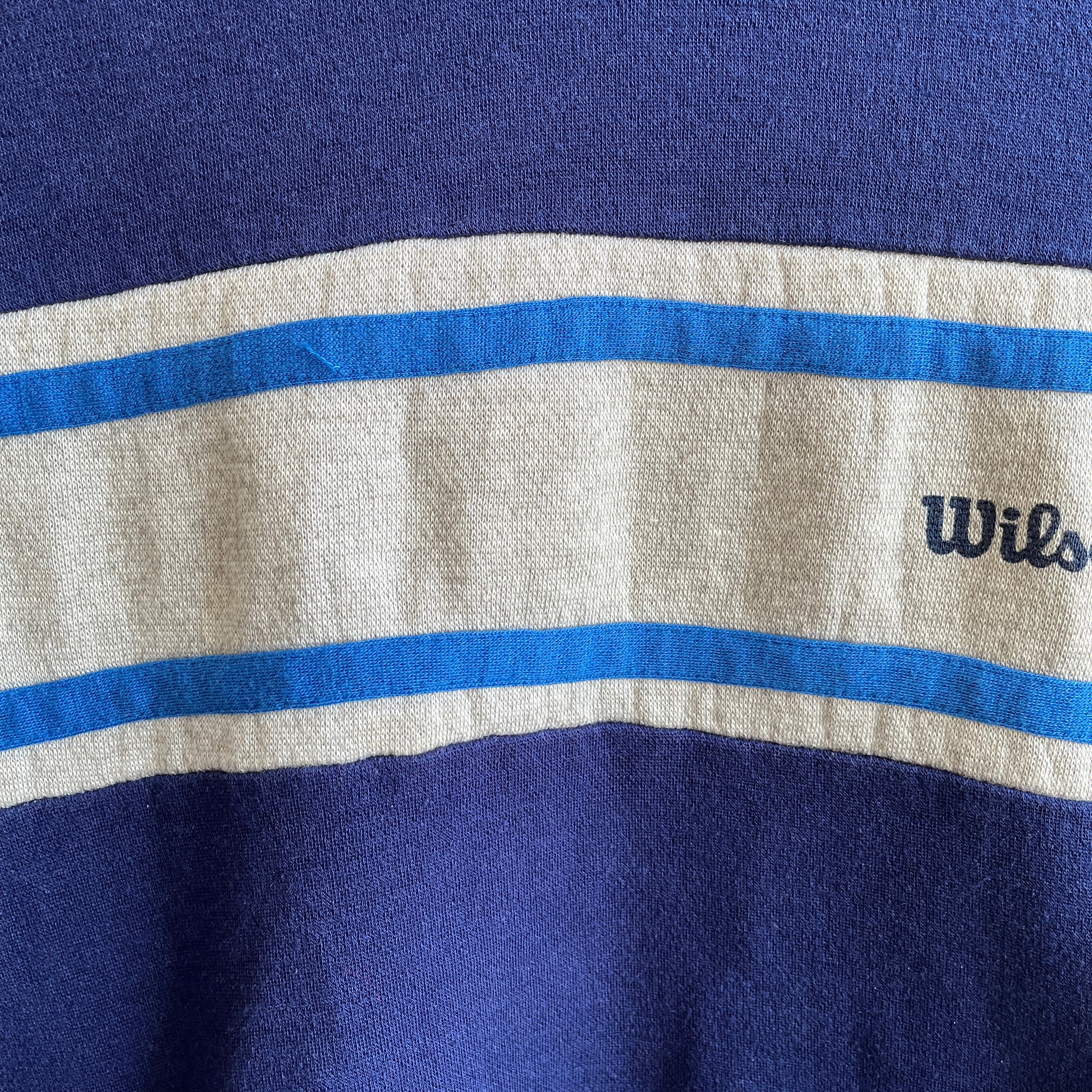 1990s Wilson Brand Colour Block Super Soft Henley Sweat à capuche