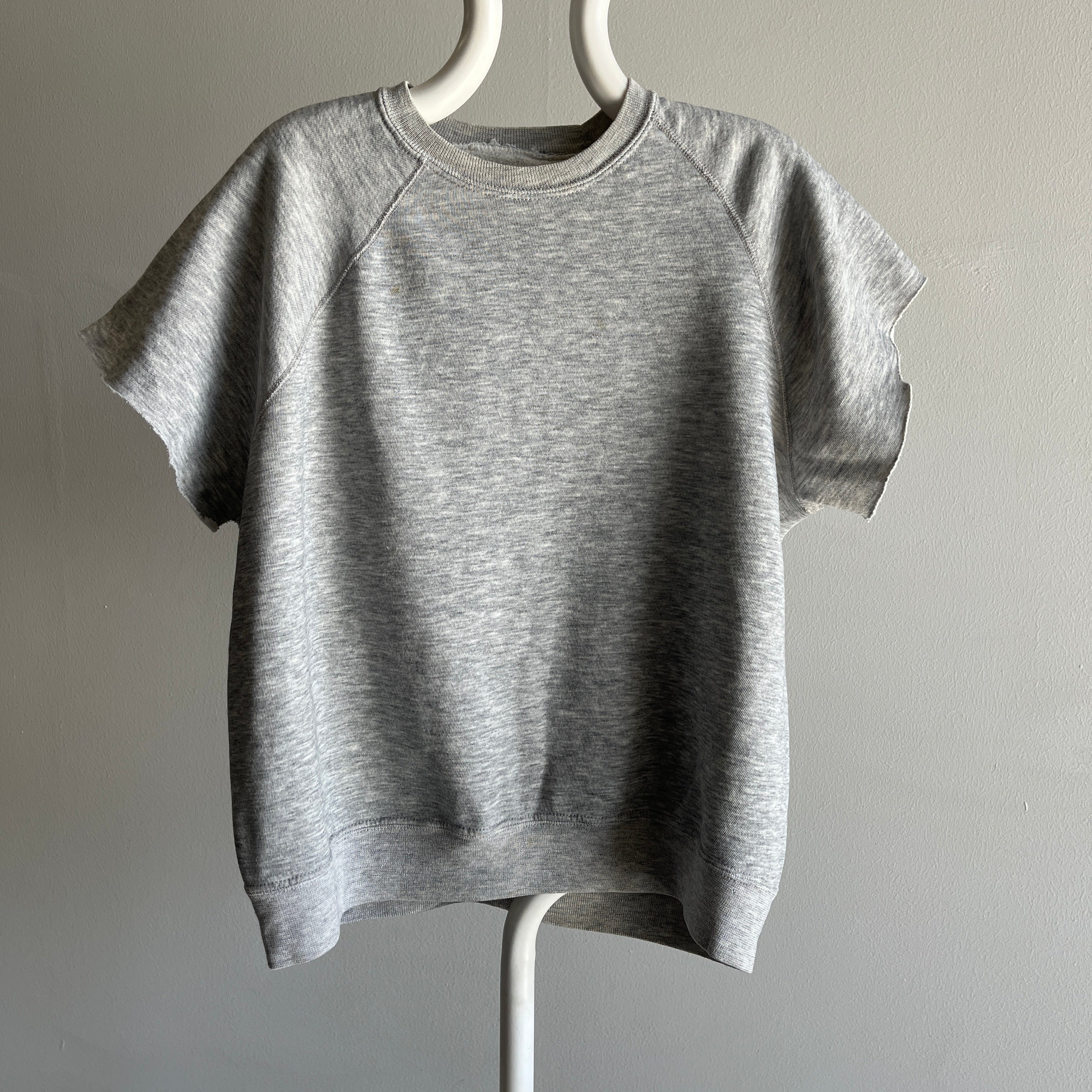 1980s Slouchy and Soft Blank Gray DIY Warm Up