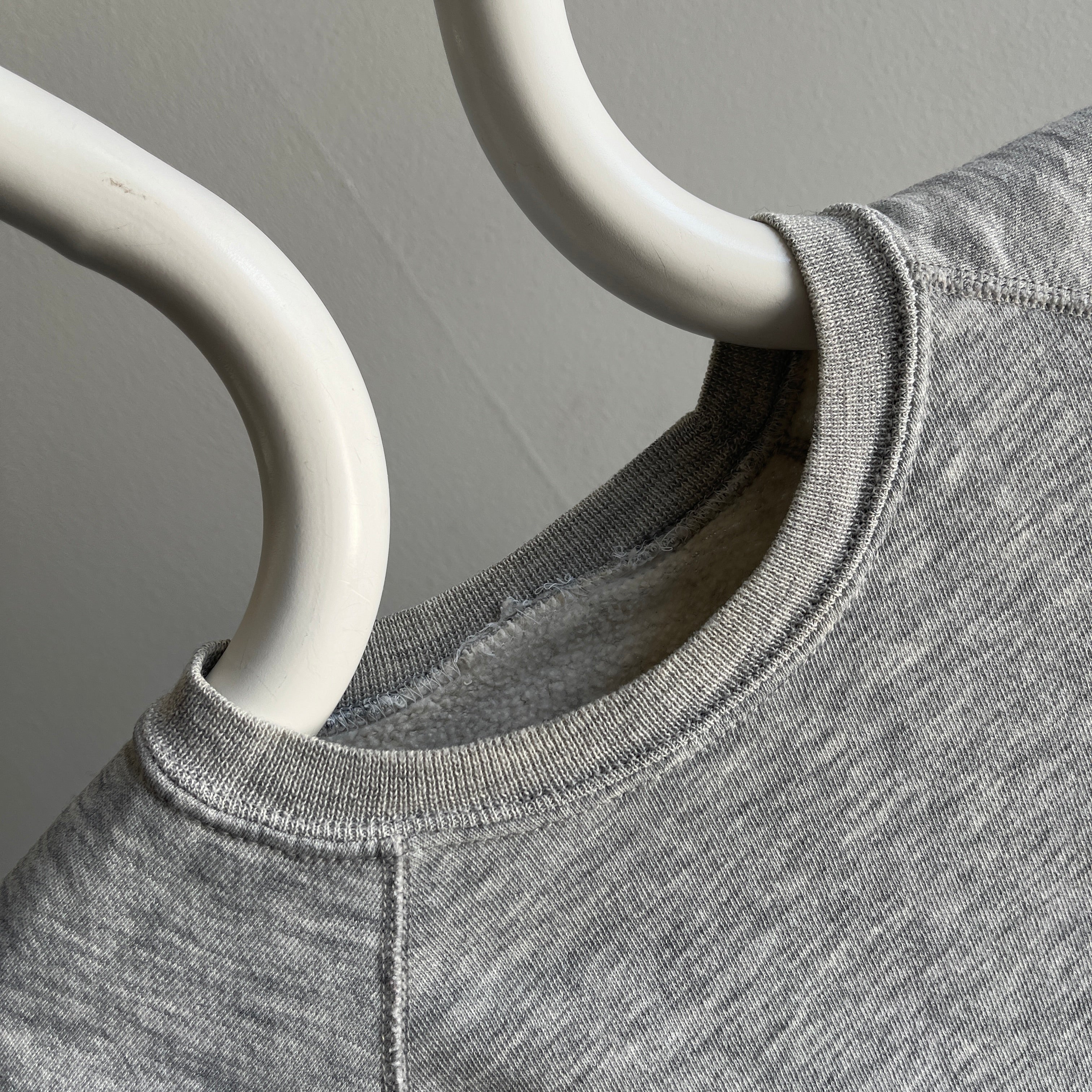 1980s Slouchy and Soft Blank Gray DIY Warm Up