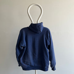 1970s McGregor Navy Insulated Zip Up Hoodie with Fade Stains