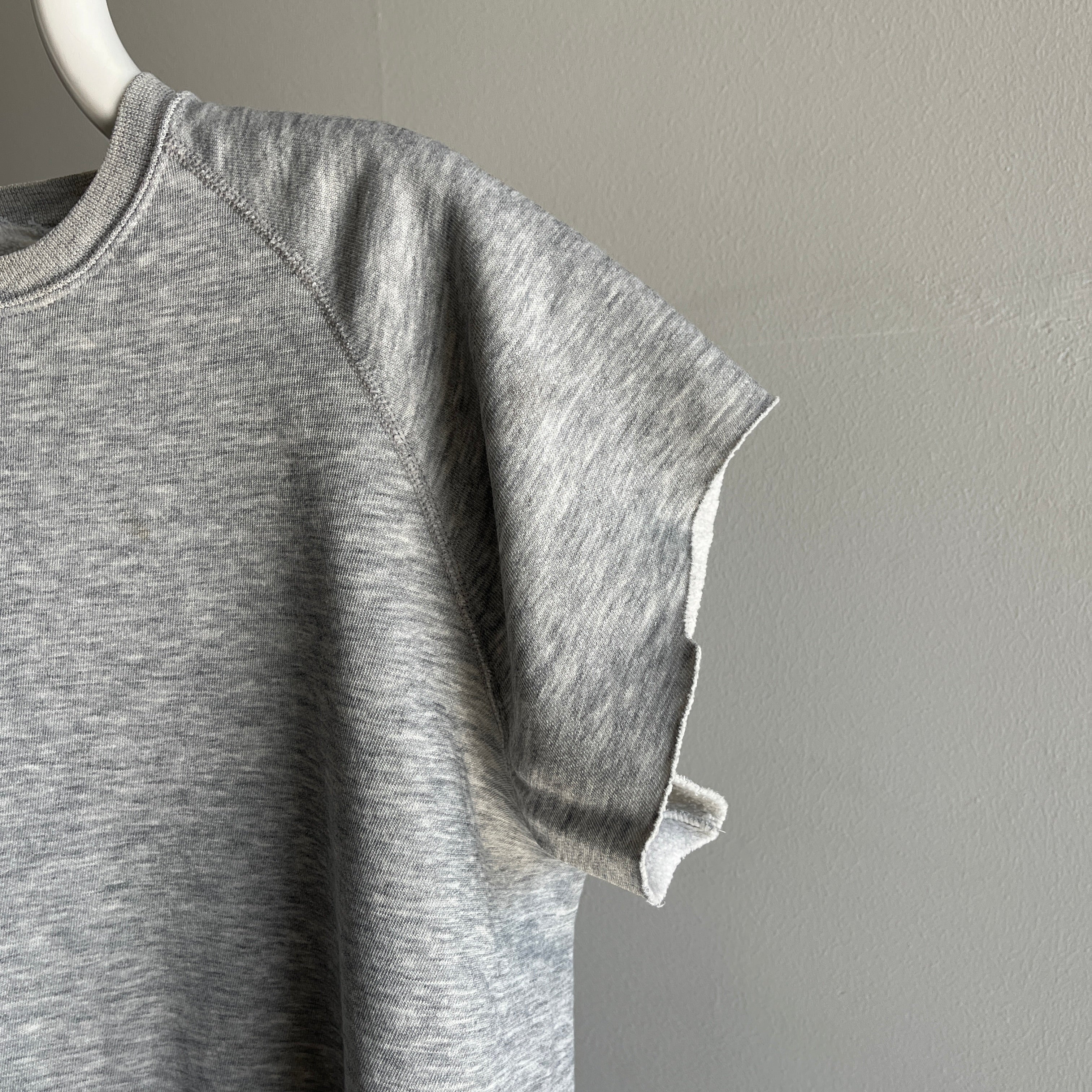 1980s Slouchy and Soft Blank Gray DIY Warm Up