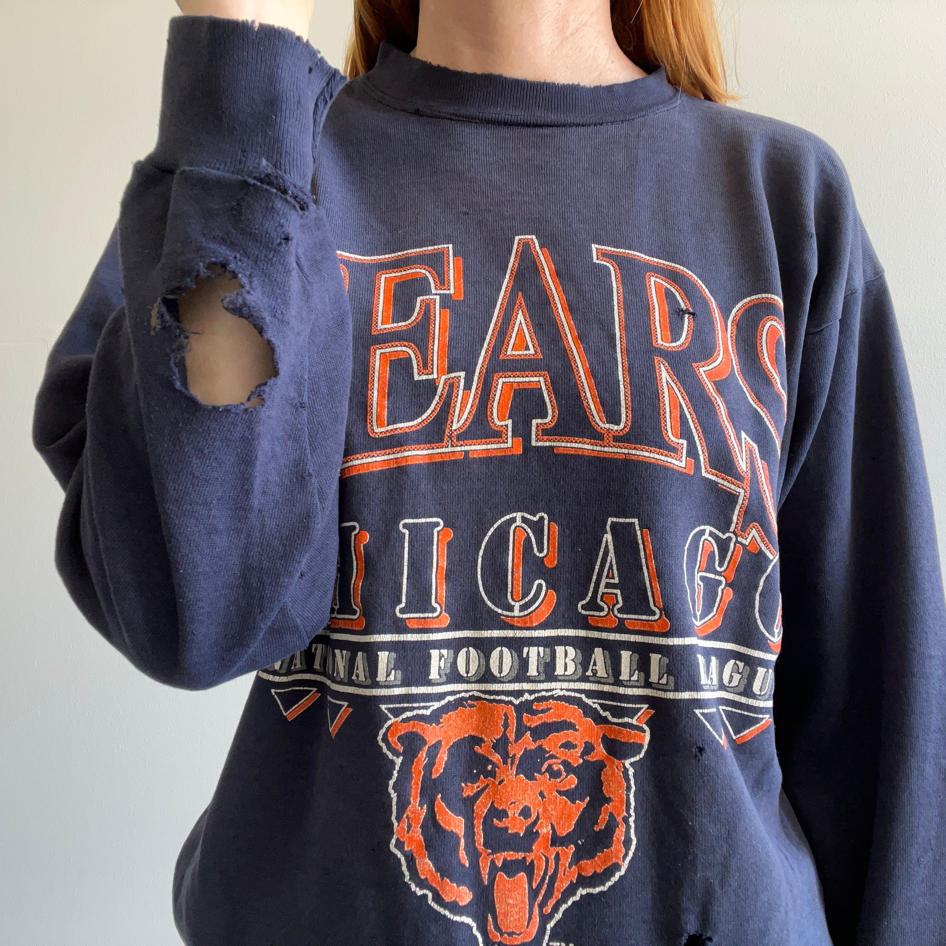 1992 Chicago Bears Lucky Game Day Sweatshirt - Thrashed – Red Vintage Co