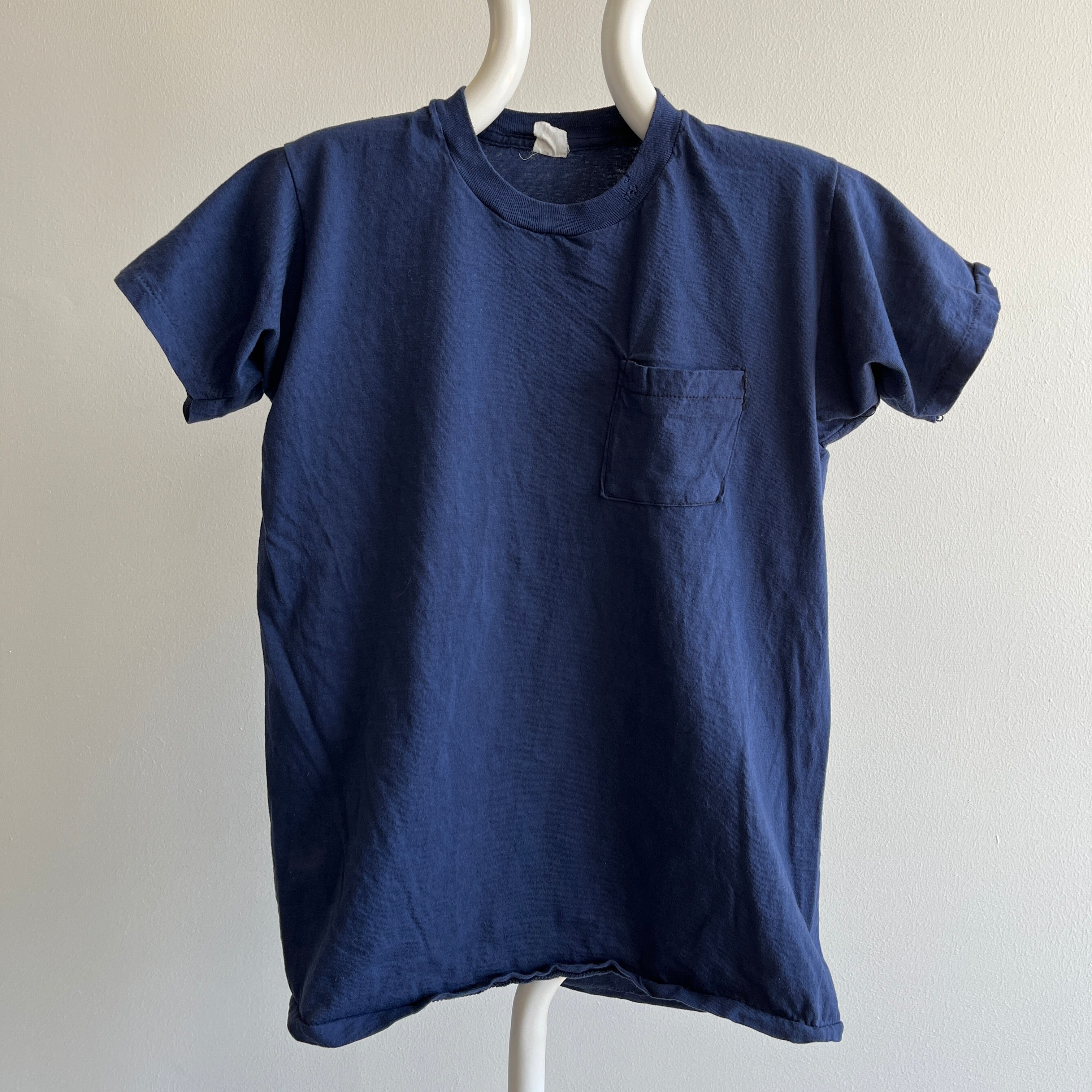 T-shirt en coton bleu marine vierge FOTL des années 1980
