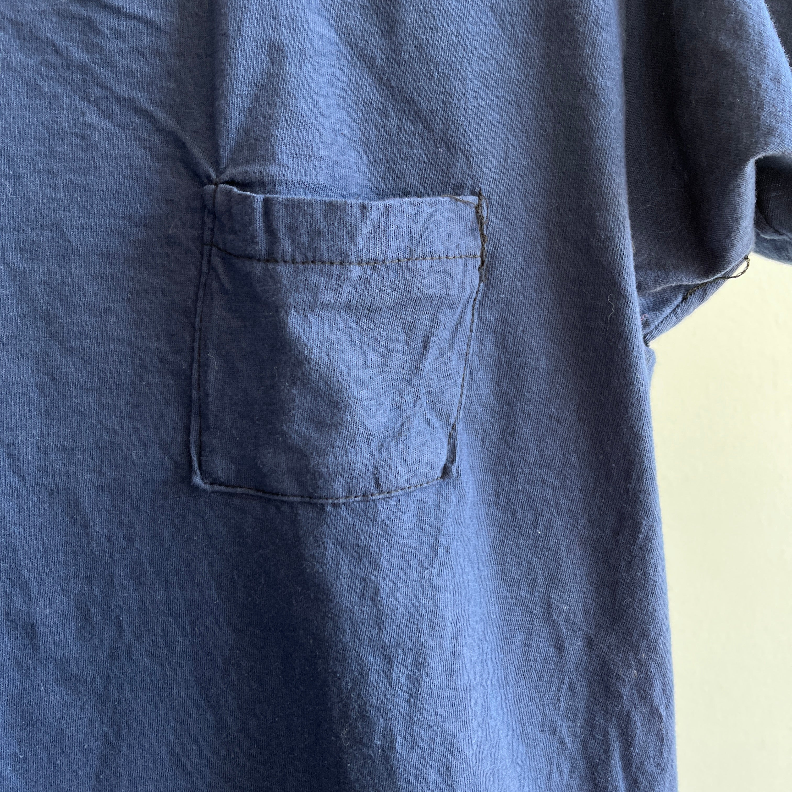 T-shirt en coton bleu marine vierge FOTL des années 1980
