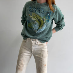 1980s Bass Fish Acid Wash Dyed Sweatshirt