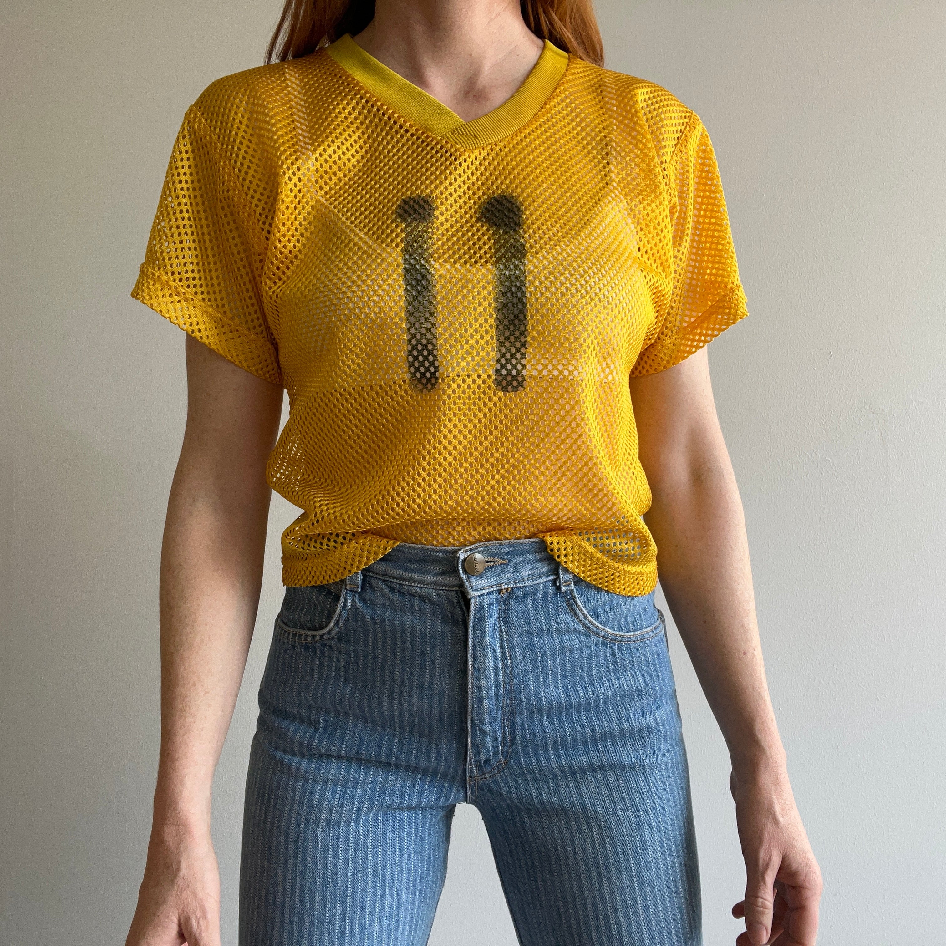 1990/2000s Football Jersey Crop Top – Red Vintage Co