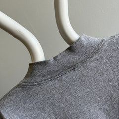 GG 1990s USA Made Nike Larger Long Sleeve Gray Mock Neck T-Shirt