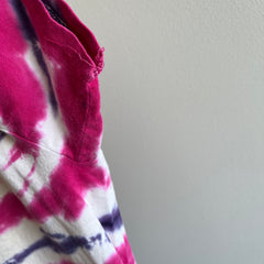 1990s Pink and Purple Tie Dyed Cotton T-Shirt