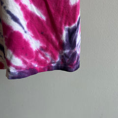 1990s Pink and Purple Tie Dyed Cotton T-Shirt