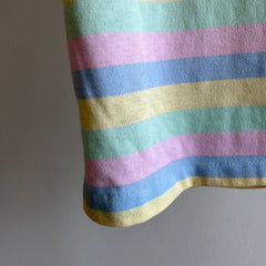 1970s Dee Cee Brand Pastel Striped Polo T-Shirt - WOW!