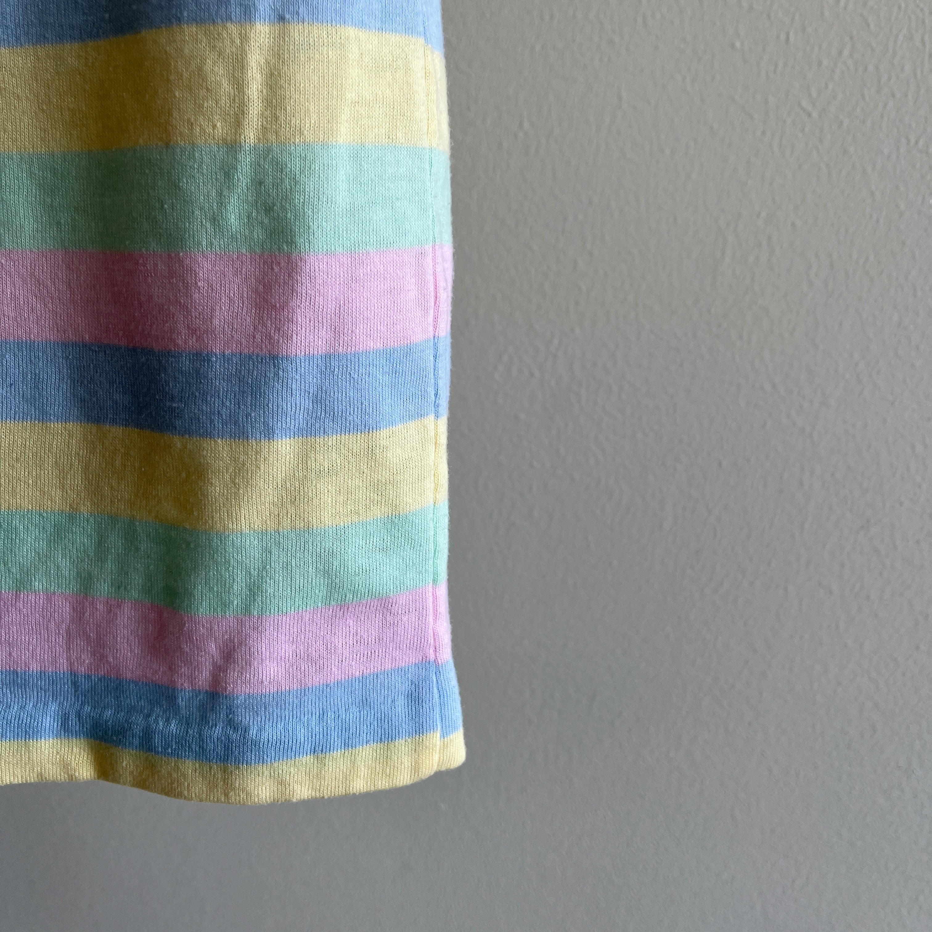 1970s Dee Cee Brand Pastel Striped Polo T-Shirt - WOW!