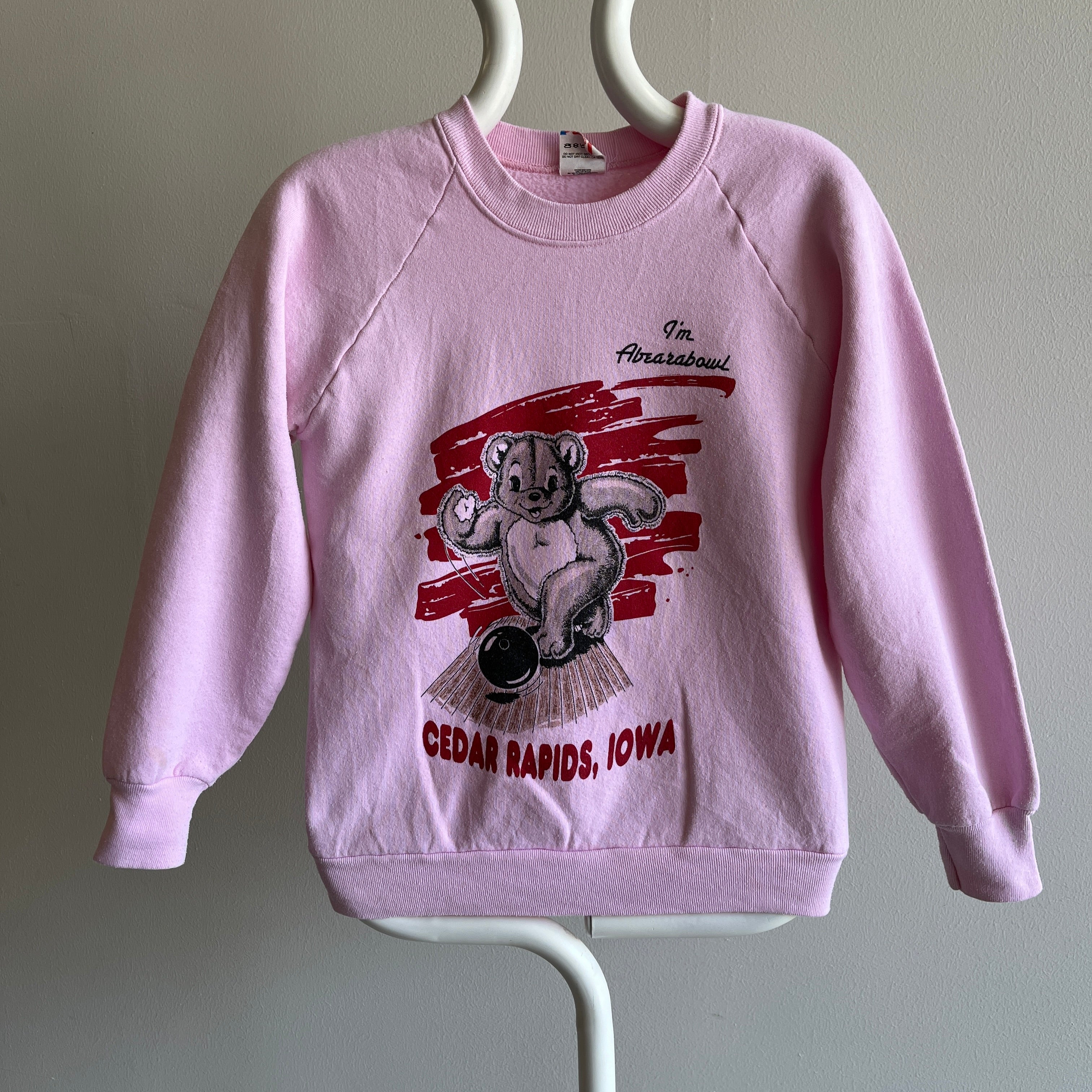1980s Cedar Rapids, Iowa - I'm Abearabowl - Bowling Bear Sweatshirt by FOTL
