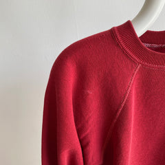 1970s Blank Burgundy Super Soft Raglan with Contrast Stitching - A GEM!