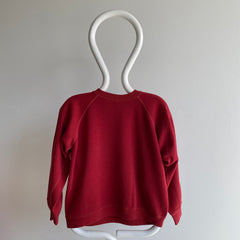 1970s Blank Burgundy Super Soft Raglan with Contrast Stitching - A GEM!