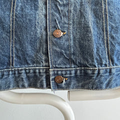 1960/70s Roebucks by Sears REALLY RAD Dark Wash Denim Jacket - The Arm Whiskering!!