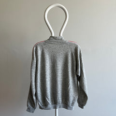 GG 1970s Super Soft Mock Neck Zip Up with Arm Stripes