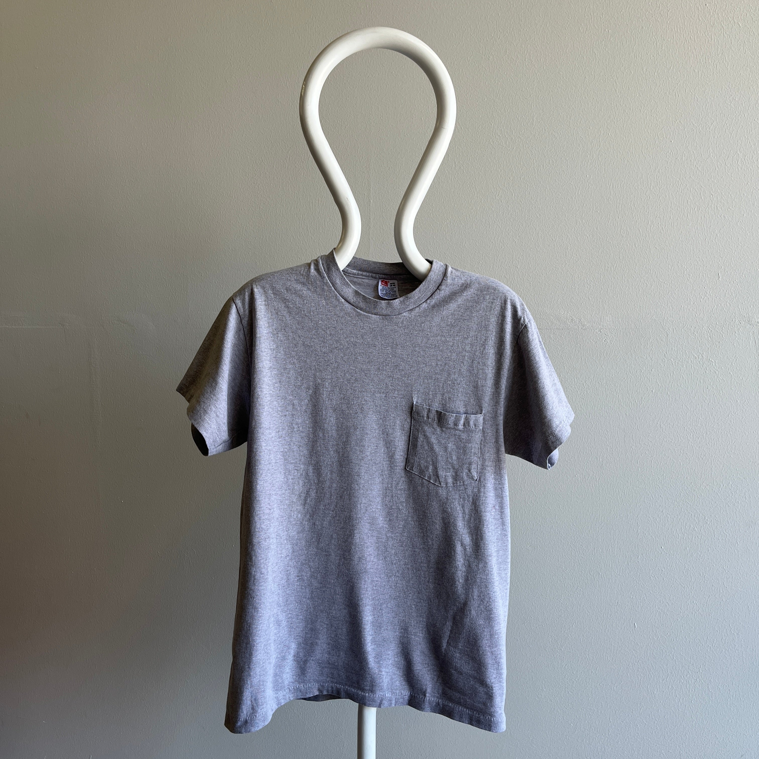 GG 1990s Blank Gray Pocket T-Shirt by Hanes