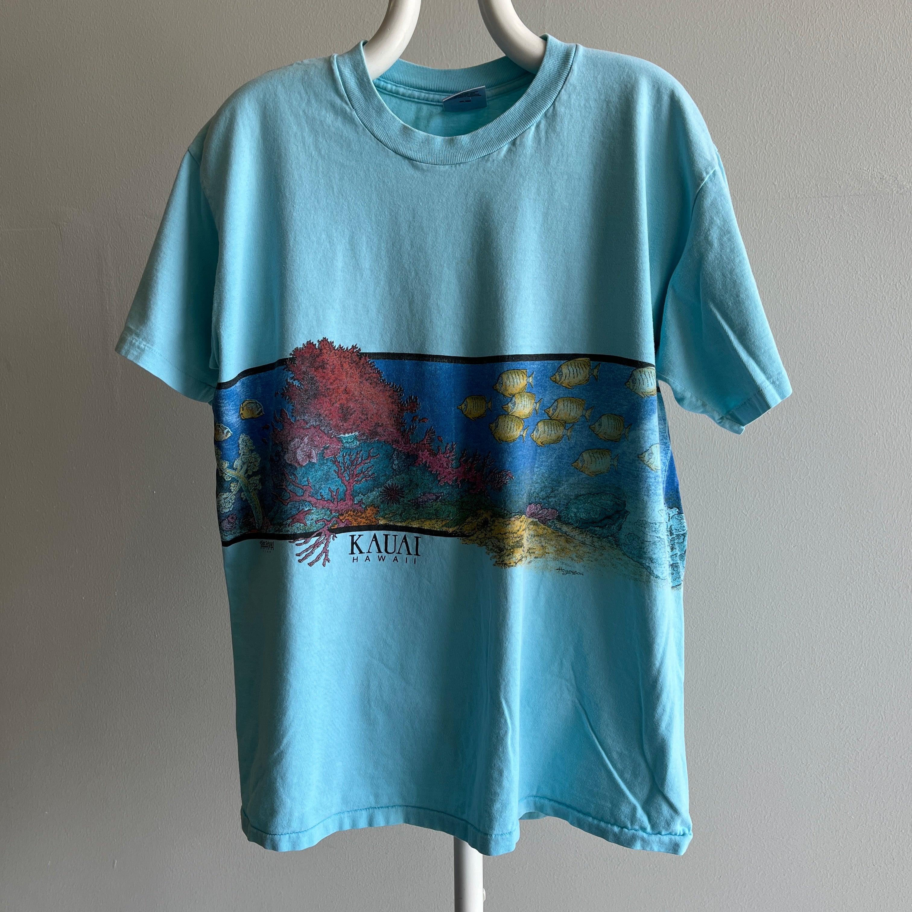 1988 Soft and Worn Wrap Around Hawaii Fish T-Shirt