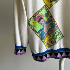 1980s ULTRA SUPER EIGHTS THINNED OUT MOCK NECK SWEATSHIRT